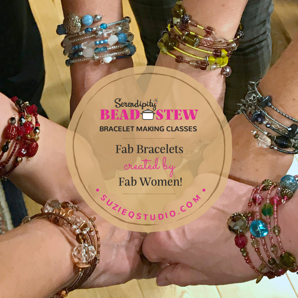 Suzie Q Studio is offering BEAD STEW jewelry-making class at various venues in Calgary using our Serendipity BEAD STEW jewelry-making kits. We'll also be offering Private Jewelry-Making Parties for all kinds of occasions. Here is a customer review.