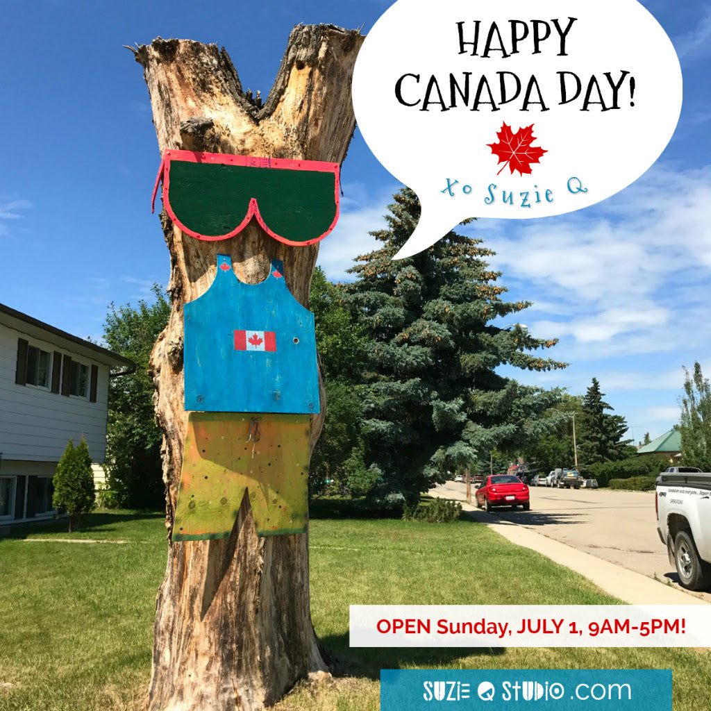 Happy Canada Day from Suzie Q Studio in Calgary. Drop by the Crossroads Market for our 50% Moving Sale on all jewelery-making supplies.