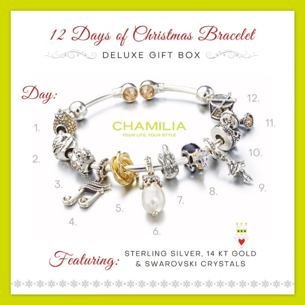 CHAMILIA - RARE, 12 DAYS OF CHRISTMAS BRACELET GIFT BOX SET