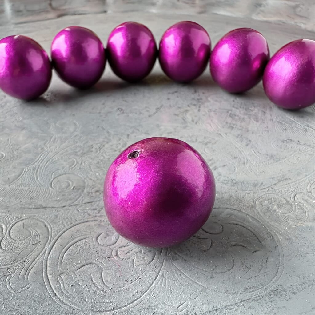 JUMBO, COTTON PEARL BEAD - FUCHSIA