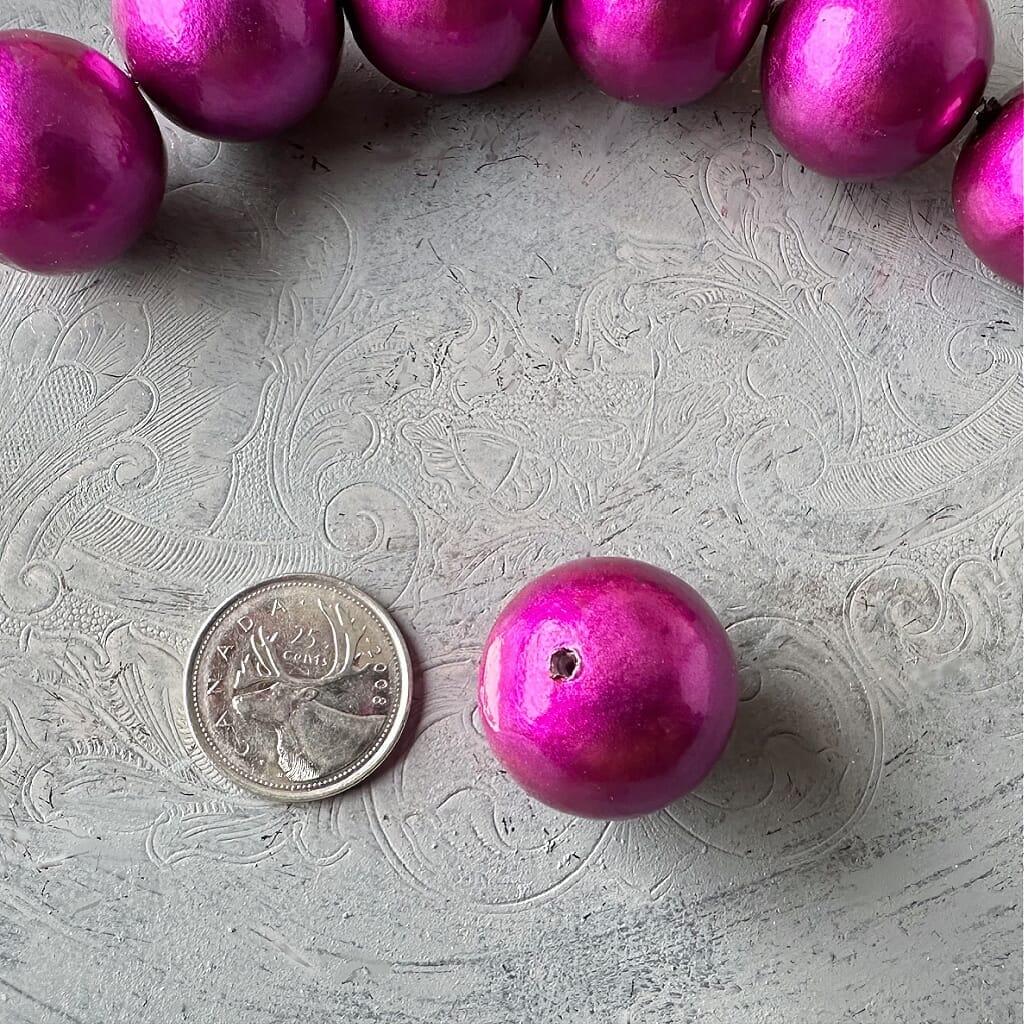 JUMBO, COTTON PEARL BEAD - FUCHSIA