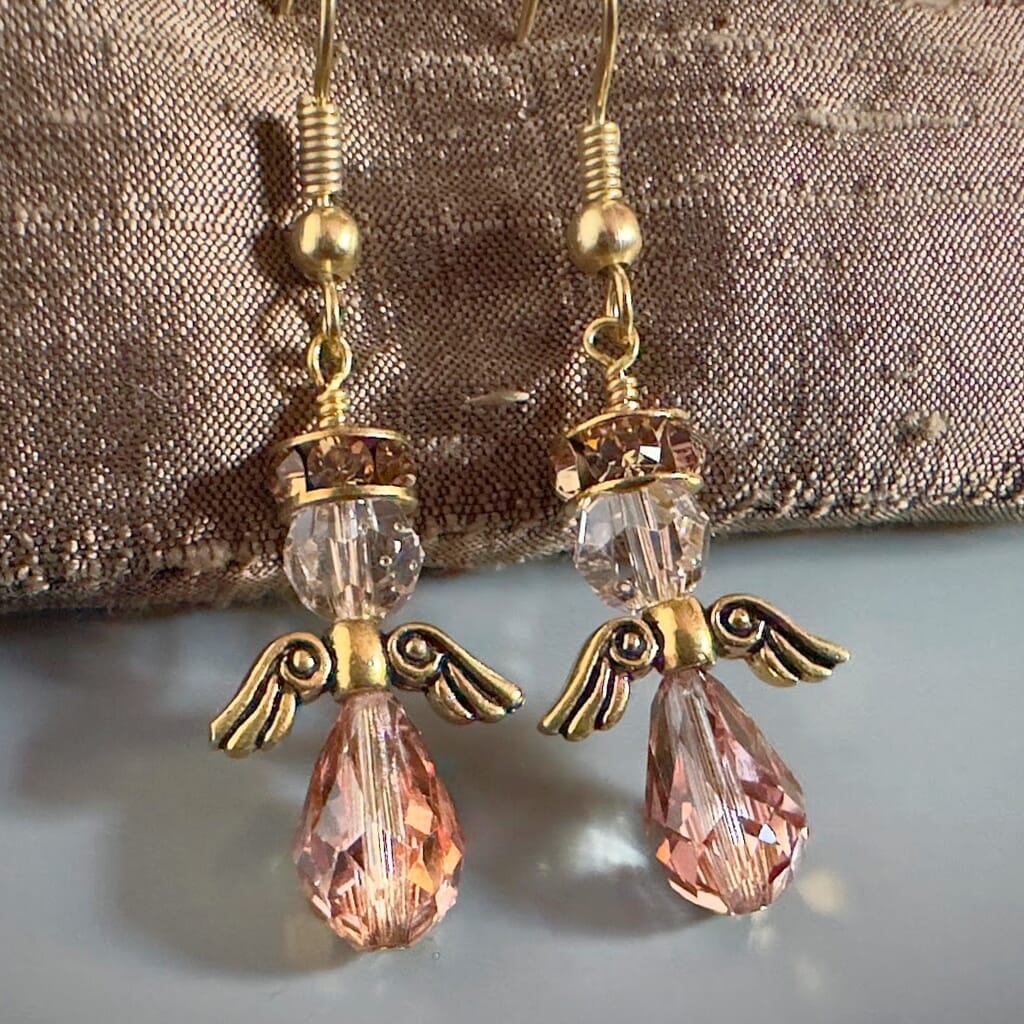 SWAROVSKI CRYSTAL ANGEL EARRINGS - "WINGS OF GOLD" | Suzie Q Studio SWAROVSKI CRYSTAL ANGEL EARRINGS - "WINGS OF GOLD" | Suzie Q Studio