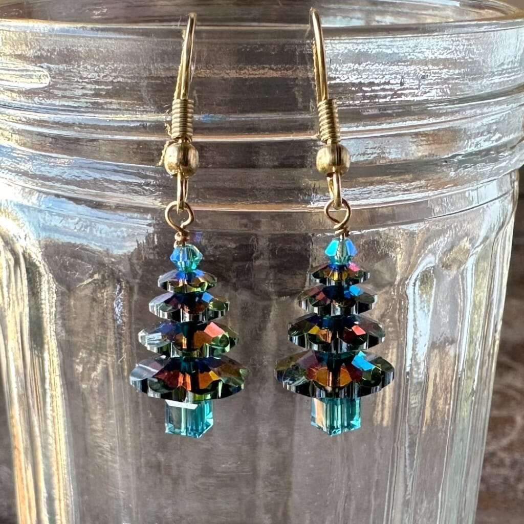 Sapphire Blue Vintage Crystal Earrings in Sterling Silver  Handcrafted earrings with Swarovski crystal display picture 1