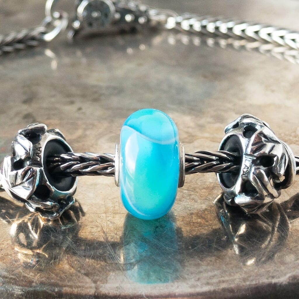Suzie Q Studio has stashed away special glass, sterling silver and limited edition Trollbeads pieces in the Suzie Q “Troll Treasures Vault”. This Trollbeads Glass Bead Collection features some rare beauties, such as this gorgeous Turquoise Armadillo bead. We’re adding lots more to our Trollbeads Rare and Retired Collection so check back often!
