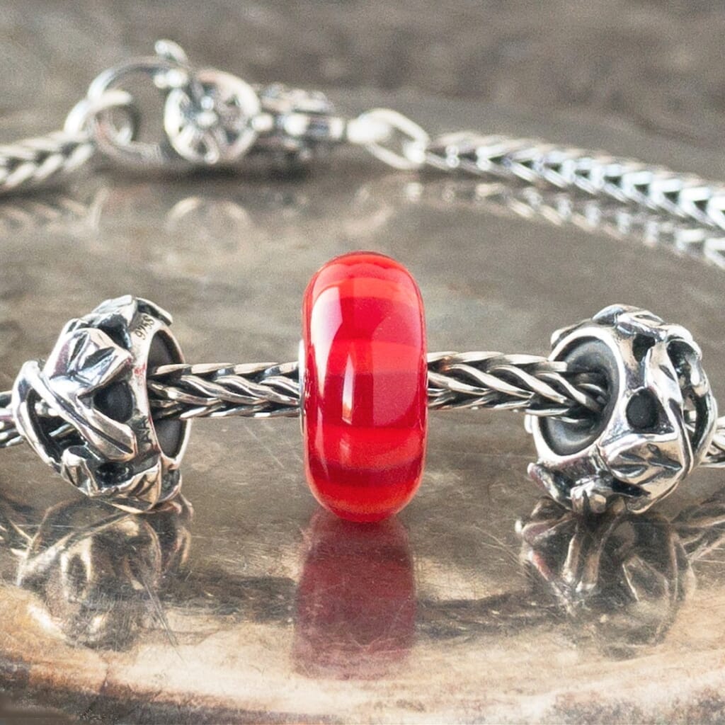 Suzie Q Studio has stashed away special glass, sterling silver and limited edition Trollbeads pieces in the Suzie Q Studio “Troll Treasures Vault”. This Trollbeads Glass Bead Collection features some rare beauties, such as this Red Stripe bead. We’re adding lots more to our Trollbeads Rare and Retired Collection so check back often!