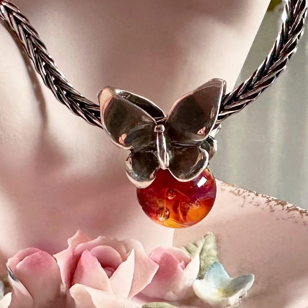 The rare and retired Trollbeads Collection at Suzie Q Studio includes this spectacular, and very rare, Summer Butterfly.