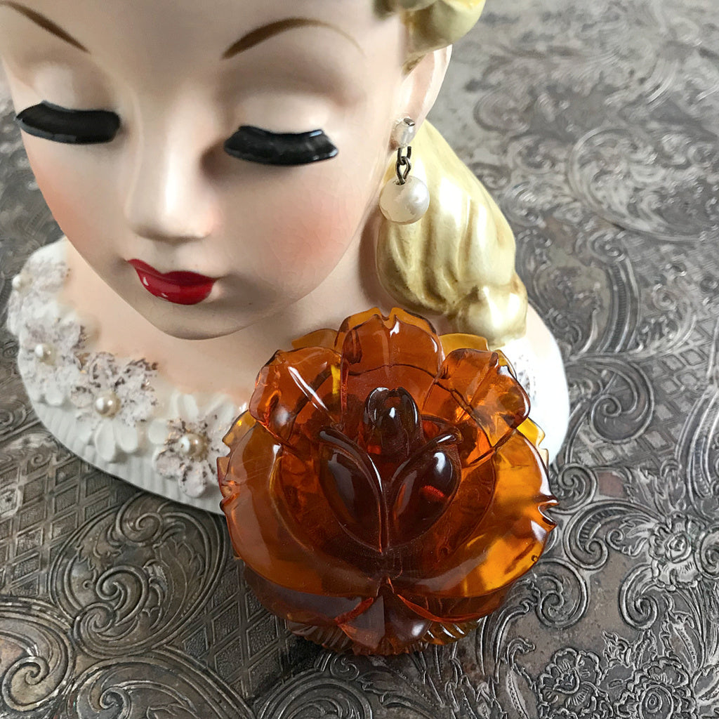 HOTCAKES” CARVED RESIN BROOCH