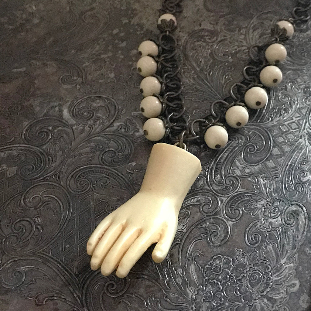 Suzie Q Studio carries HOTCAKES DESIGN retro-style, handmade jewelry taking its inspiration from classic Bakelite jewelry, vintage images and bold color.  This quirky-cool necklace is sure to be a conversation-starter every time you wear it!