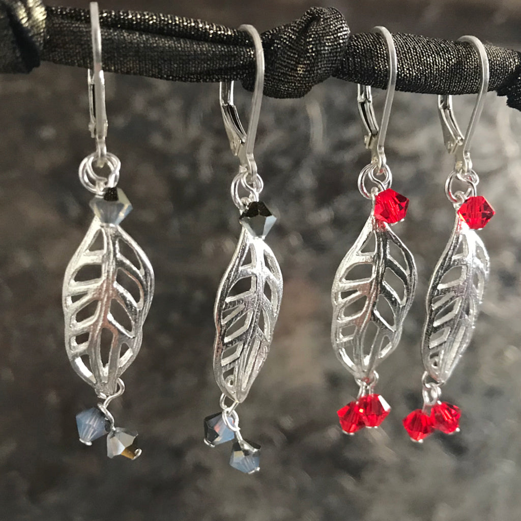 This Suzie Q Studio earring collection features handmade earrings created by Suzie Q Studio artisans. Light and airy, these handcrafted, one-of-a-kind “lacy leaf” style earrings are a delight to wear and available in a variety of colors, but only ONE pair of each design, so don’t miss out on the pair that suits your own inimitable style!