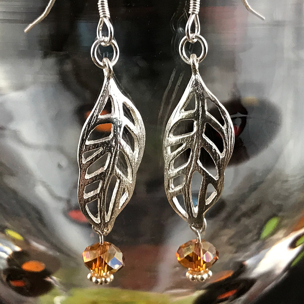 “I EAR YOU” STERLING SILVER EARRINGS - LACY LEAVES