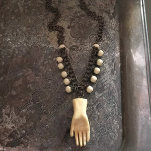 Suzie Q Studio carries HOTCAKES DESIGN retro-style, handmade jewelry taking its inspiration from classic Bakelite jewelry, vintage images and bold color.  This quirky-cool necklace is sure to be a conversation-starter every time you wear it!