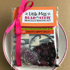 These BEAD STEW kids bracelet making kits are perfect for "Little Miss" jewelry makers. The bead and color combinations in our children's bracelet making kits are so unique and ultra-special, there is no wrong or right way to add the beads to the “memory” bracelet wire. It's fun and easy. No experience is necessary!