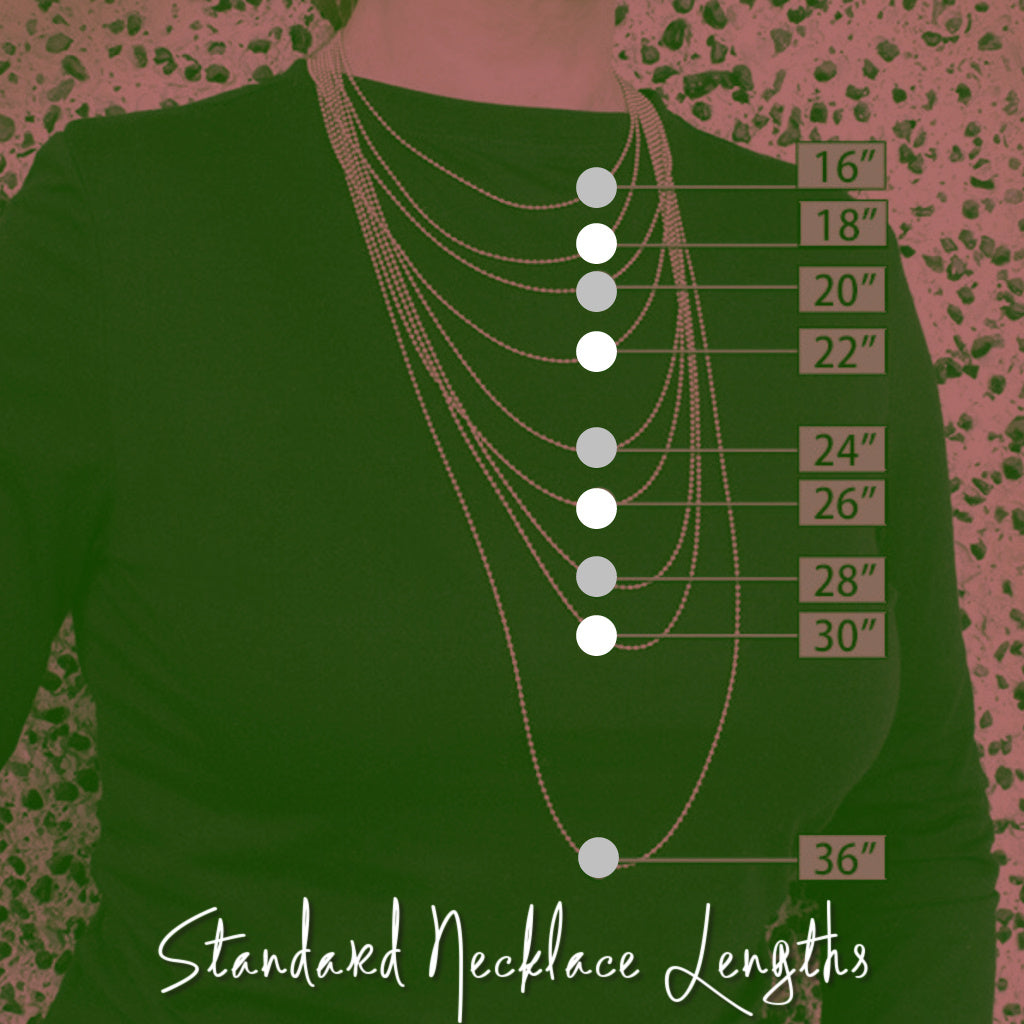 ​Wondering how long to make your Suzie Q Studio necklace? Check out this Standard Necklace Lengths Chart to get the perfect length.​