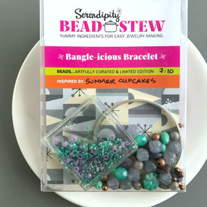 Suzie Q Studio's Serendipity BEAD STEW DIY EASY BANGLE STYLE BRACELET MAKING KITS are limited edition collections of artfully curated premium quality beads and components for you to make a one-of-a-kind bracelet that’ll have that super-cool look of multiple bangles stacked on your wrist. No experience needed!