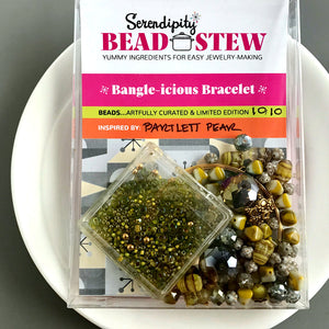 Suzie Q Studio's Serendipity BEAD STEW DIY EASY BRACELET MAKING KITS are limited edition collections of artfully curated premium quality beads and components for you to make a one-of-a-kind bracelet(s). No experience needed! "Bartlett Pear" kit -- there’s nothing like biting into the ripe, chartreuse-colored skin of a juicy, sweet Bartlett Pear, is there? 