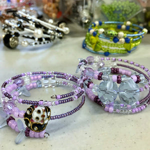 Suzie Q Studio's Serendipity BEAD STEW DIY EASY BRACELET MAKING KITS are limited edition collections of artfully curated premium quality beads and components for you to make a one-of-a-kind bracelet(s). No experience needed!  "Lavender Sweets" Kit contains various shades and tones of lavender and violet.