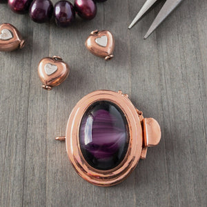 If you love the colour purple, this is the clasp for you and your next creation! It was individually handcrafted in 100% pure copper, exclusively for Suzie Q Studio.